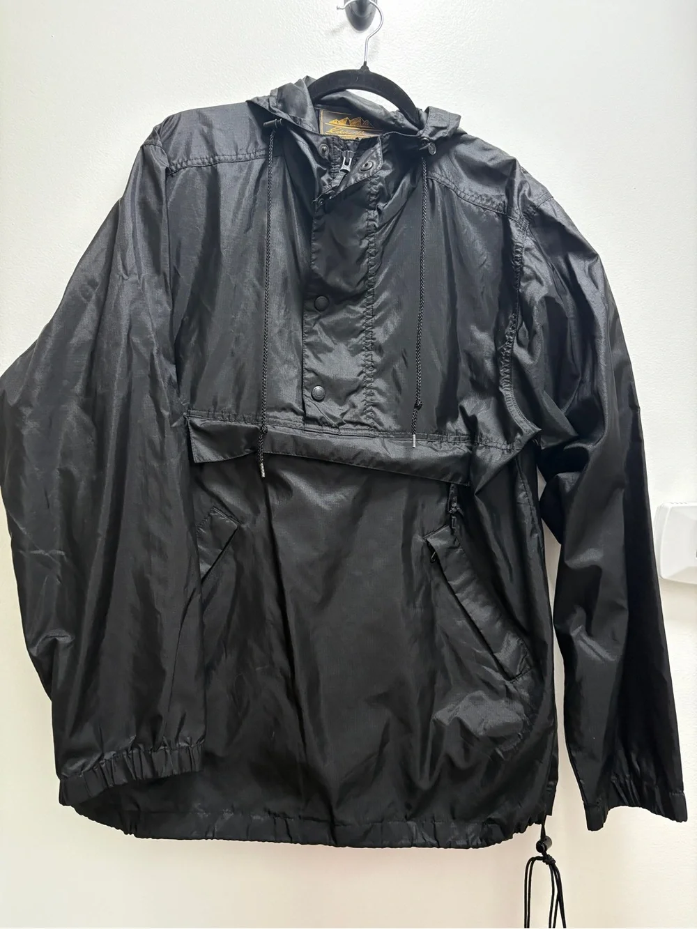 Eddie Bauer Black Hooded Windbreaker Anorak